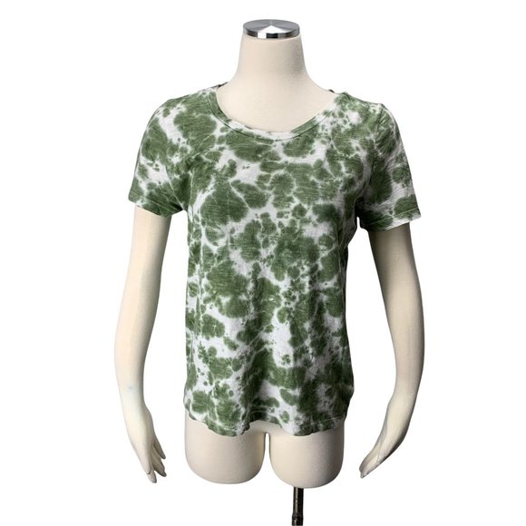 True Craft Tops - True Craft Medium Green Tie Dye Shirt Short Sleeve Crewneck